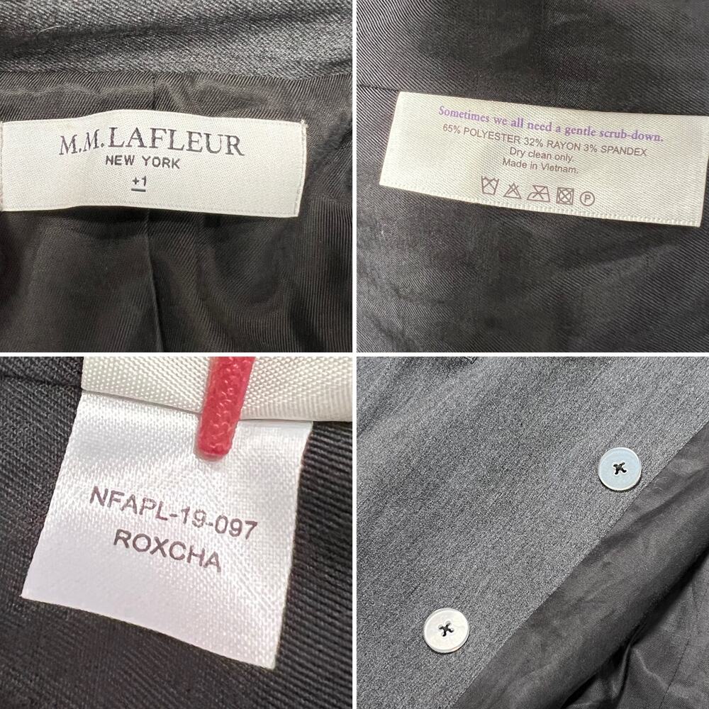 MM LaFleur Roxane Charcoal Work Jacket 1X Soft Twill Double Button Blazer NWOT - Picture 5 of 15